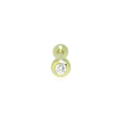 18ct Gold 0.02ct Diamond 16g barbell for ears or face body jewellery