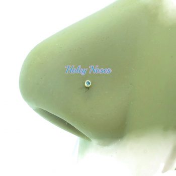 18ct Gold blue Diamond Nose Stud ring pin 0.005cts our smallest diamond nose stud - Image 2